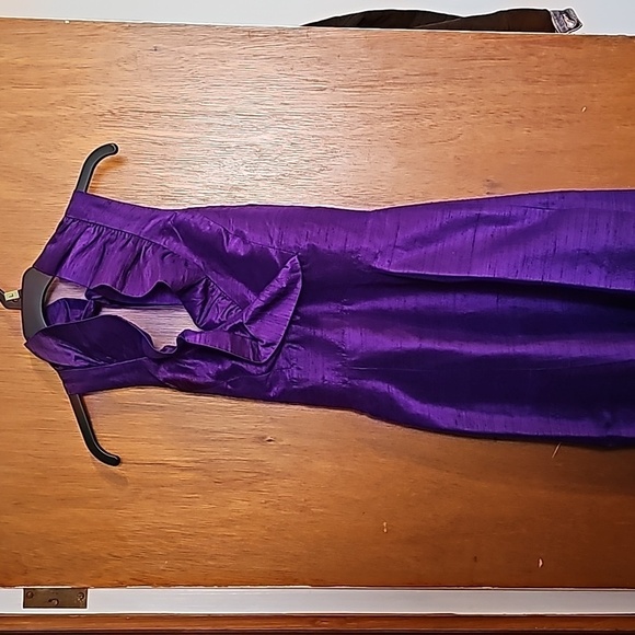 LulaKate Women's Front Ruffled Purple Semi-formal Dress - Picture 1 of 7